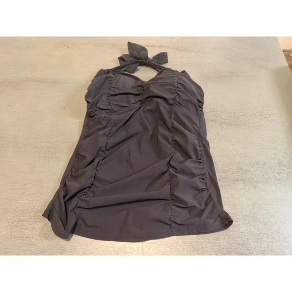 black halter LANDS END swimsuit top tankini size 10 - Picture 1 of 2